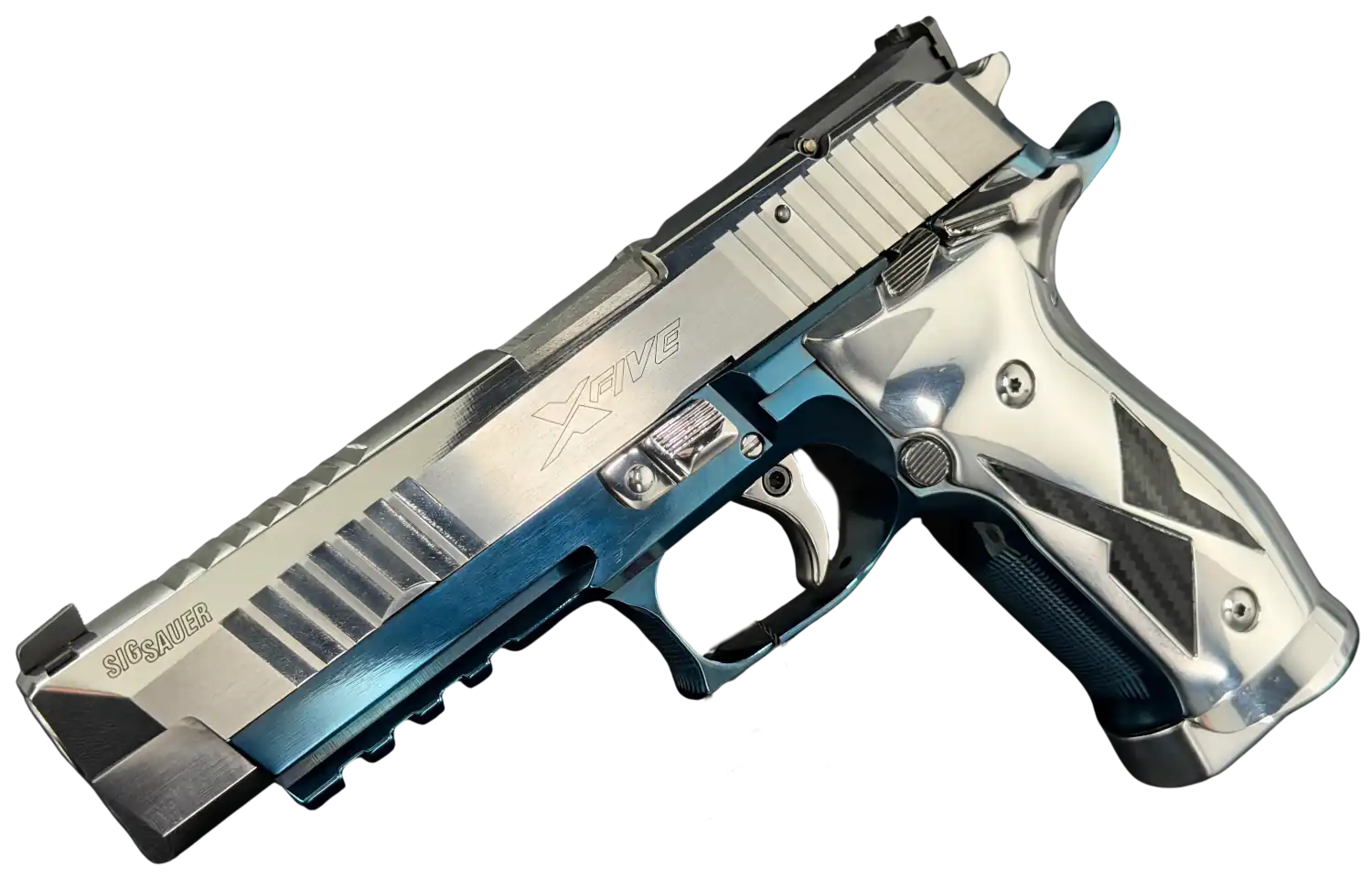 SIG Sauer SIG Sauer P226 X-Five Chrome and Blue Titanium - Mastershop 9mm DA / SA