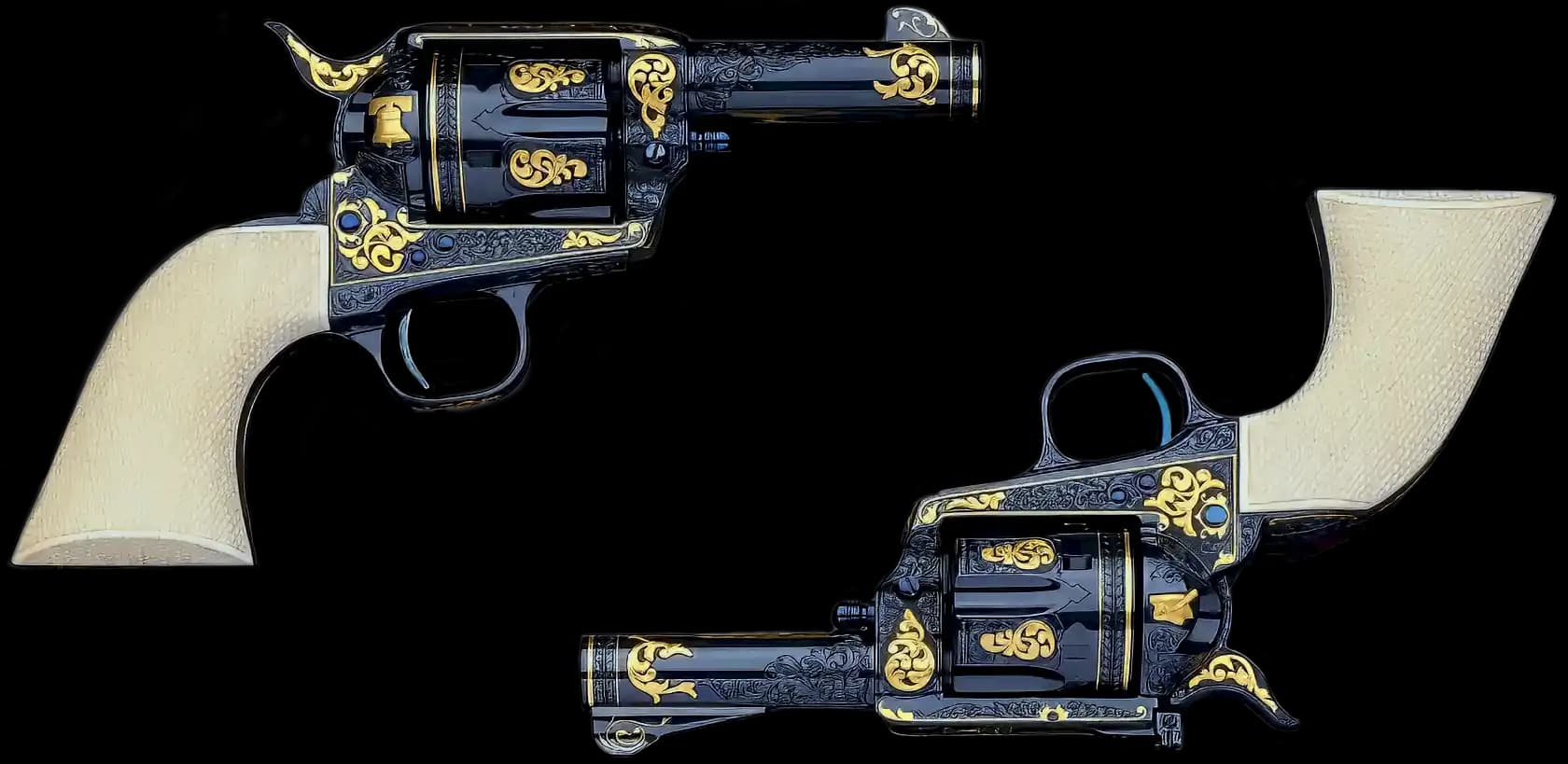 Colt Howard Dove Master Engraved Cased Pair of Colt Sheriff's Model Revolvers .38 Spl / .357 Magnum Single Action (SAO)