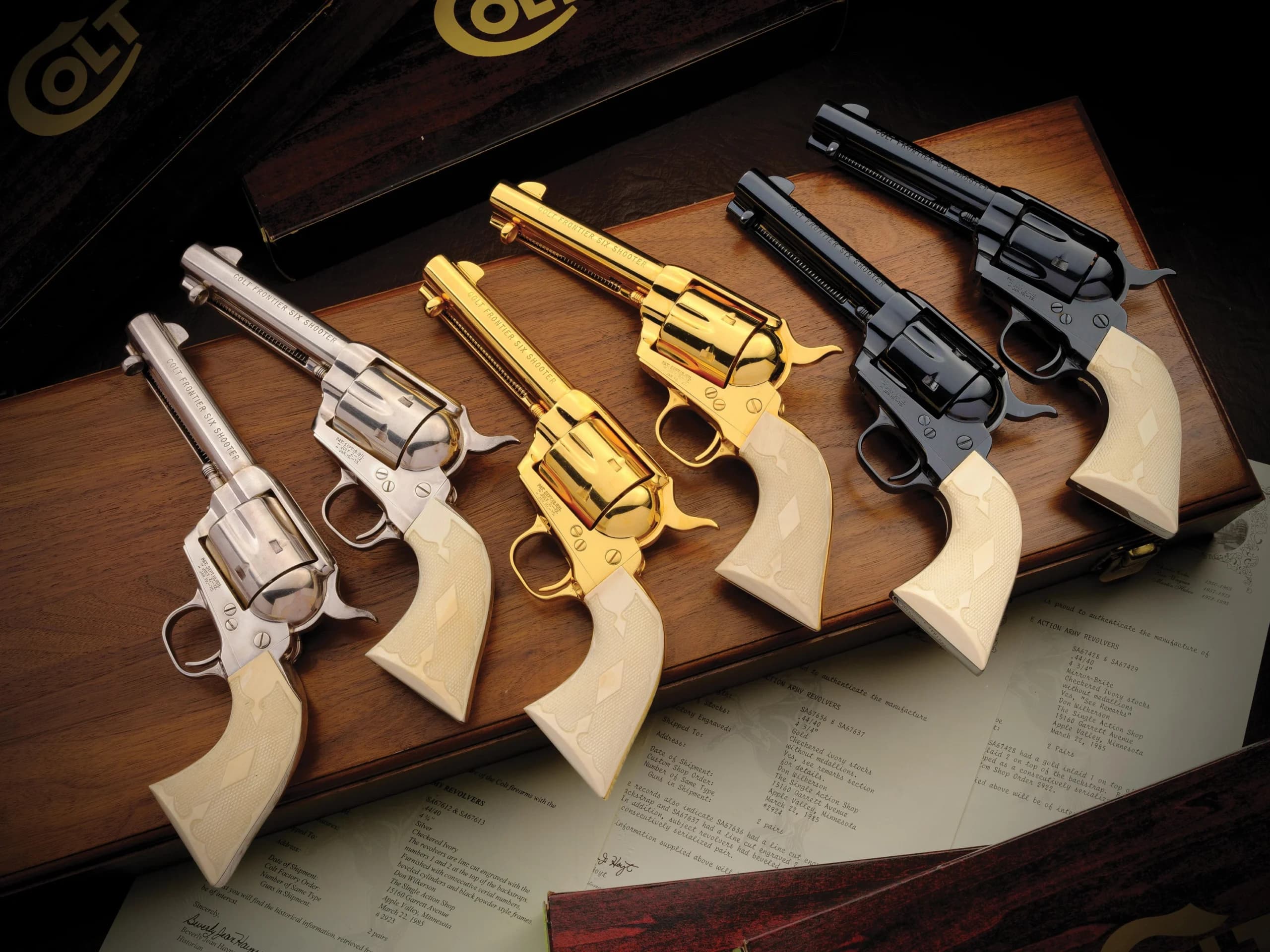 Colt Colt Frontier Six Shooter Single Action Army Three Consecutive Pairs Set .44-40 Win Single Action (SAO)