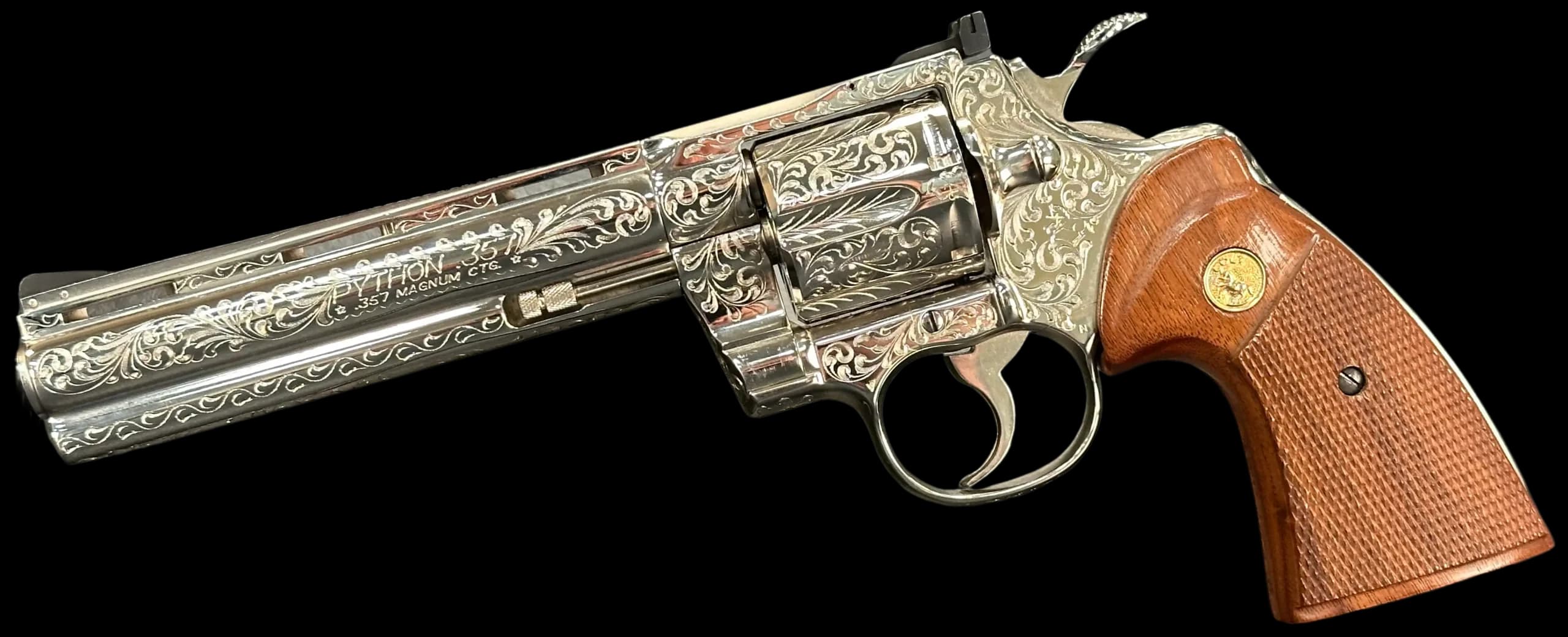 Colt Colt Python Factory Class D Engraved Nickel .357 Magnum Double Action (DA)