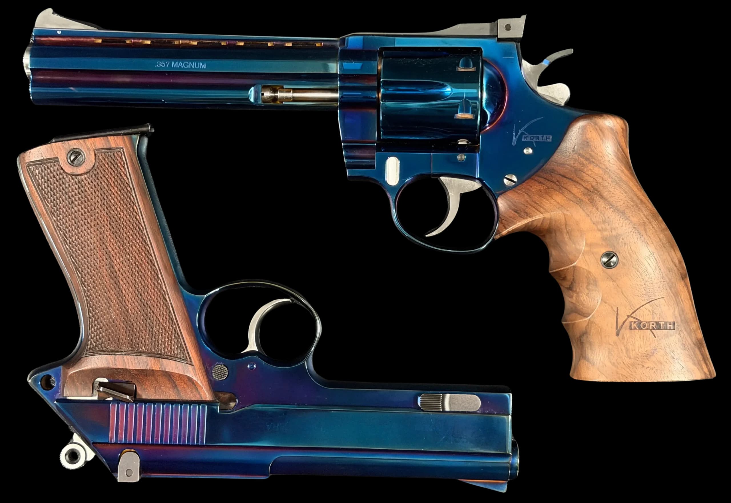 Korth Korth Semi-Auto & Revolver Blue Plasma Matched Set 9mm / .357 Magnum DA / SA