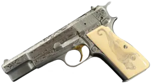 Belgian engraved Browning Hi Power Classic pistol image 1