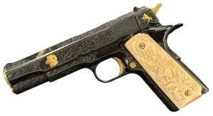 1986 Colt Government Model engraved and signed by Angelo Bee image 1