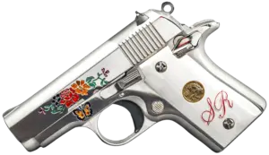 Colt Mustang Ceramic Special Edition .380 ACP with floral ceramic inlay and presentation case image 1
