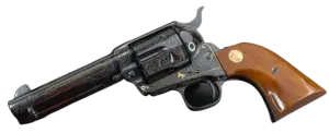 Colt Single Action Army revolver with engraving and gold inlays image 1