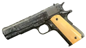 John Adams Jr. engraved 1953 Colt Government Model pistol image 1