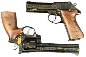 Korth 50 Anniversary matched set with 9mm semi-automatic pistol and .357 Magnum revolver image 1