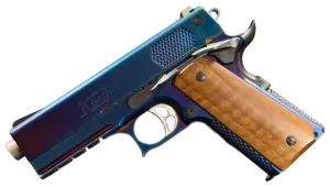 Korth PRS Blue Plasma 4.25 inch pistol with wooden grips image 1