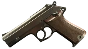 Korth Semi-Auto 9mm pistol with two-tone finish and walnut grips image 1