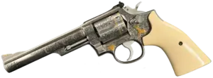 Ray Viramontez engraved Smith & Wesson Model 66-1 revolver with gold inlay image 1
