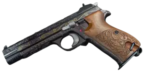 SIG Sauer P210 Luxus 9mm with engraved finish and carved walnut grips image 1