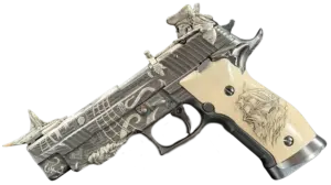 SIG Sauer P226 X-Five Flying Dutchman engraving detail image 1