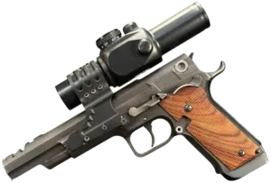 Smith & Wesson Model 3566 Performance Center pistol in .356 TSW with long-slide compensated setup and optic image 1