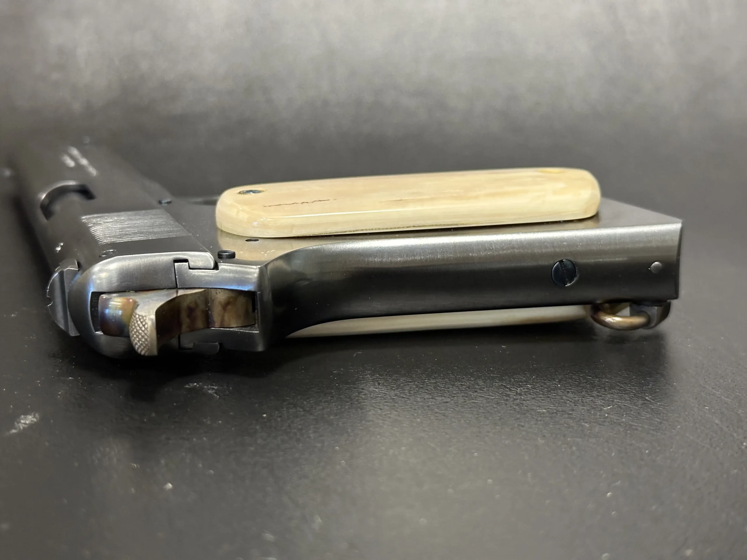 Turnbull Colt Rimless Smokeless 38 Auto firearm shown in close-up detail