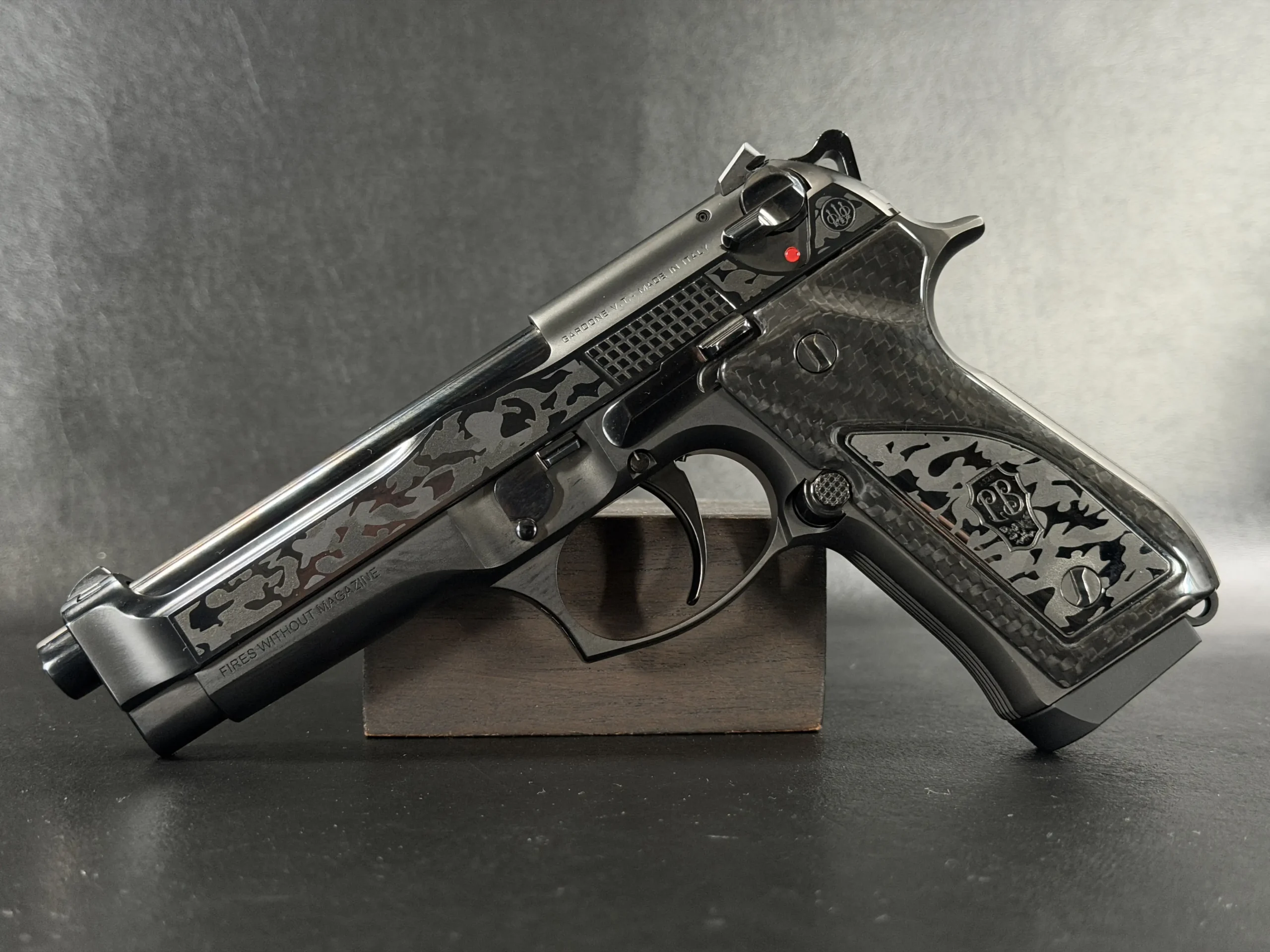 Beretta 92fs Fusion Ocp firearm shown in close-up detail