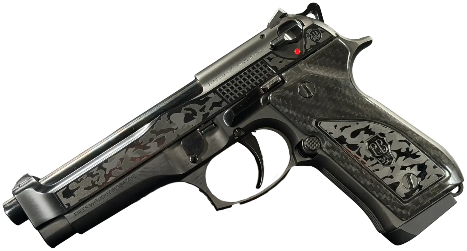 Beretta 92fs Fusion Ocp firearm shown in full view