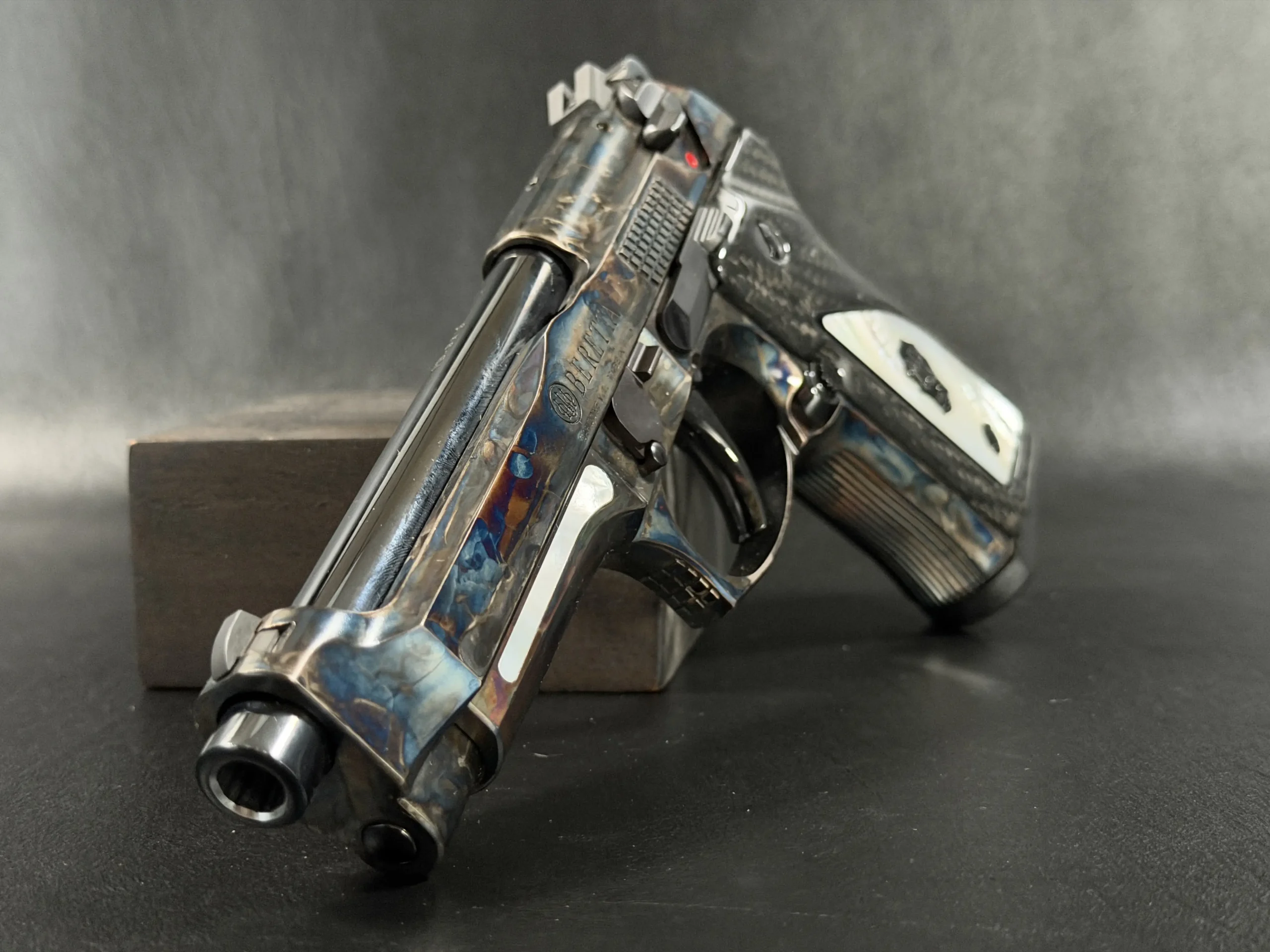 Beretta Jaspe Fusion 92fs firearm shown in close-up detail