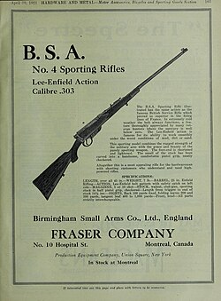 Birmingham Small Arms No 4 Sporting Rifle Right Side View Full Gun shown in detail view