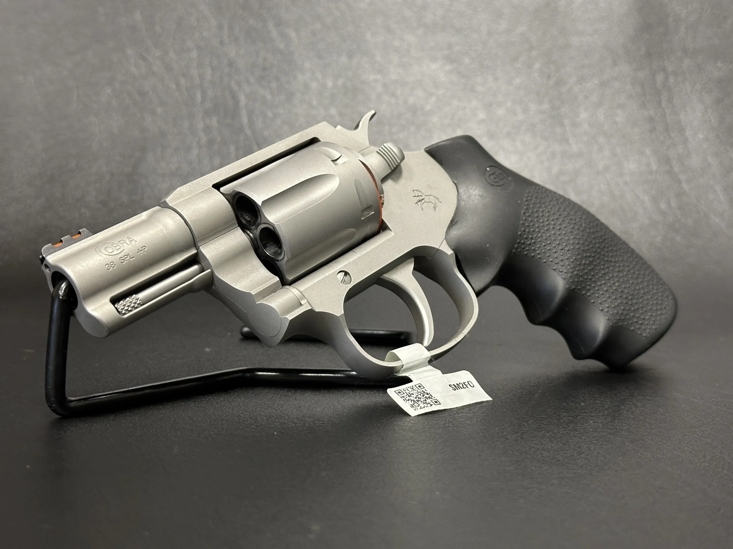 Colt Cobra Prototype Revolver pistol shown in close-up detail