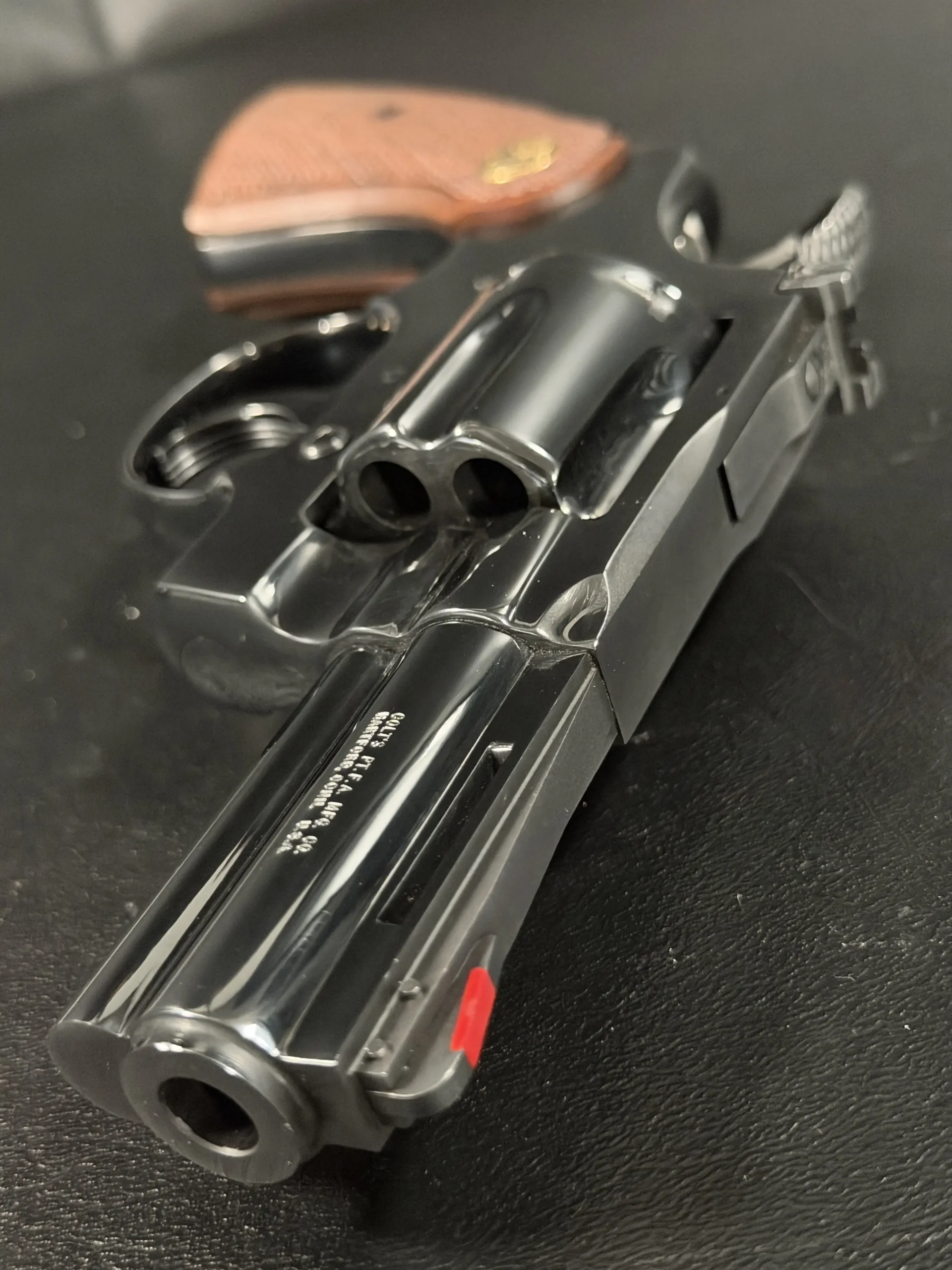 Colt Combat Python 3 Inch 357 Mag pistol shown in close-up detail