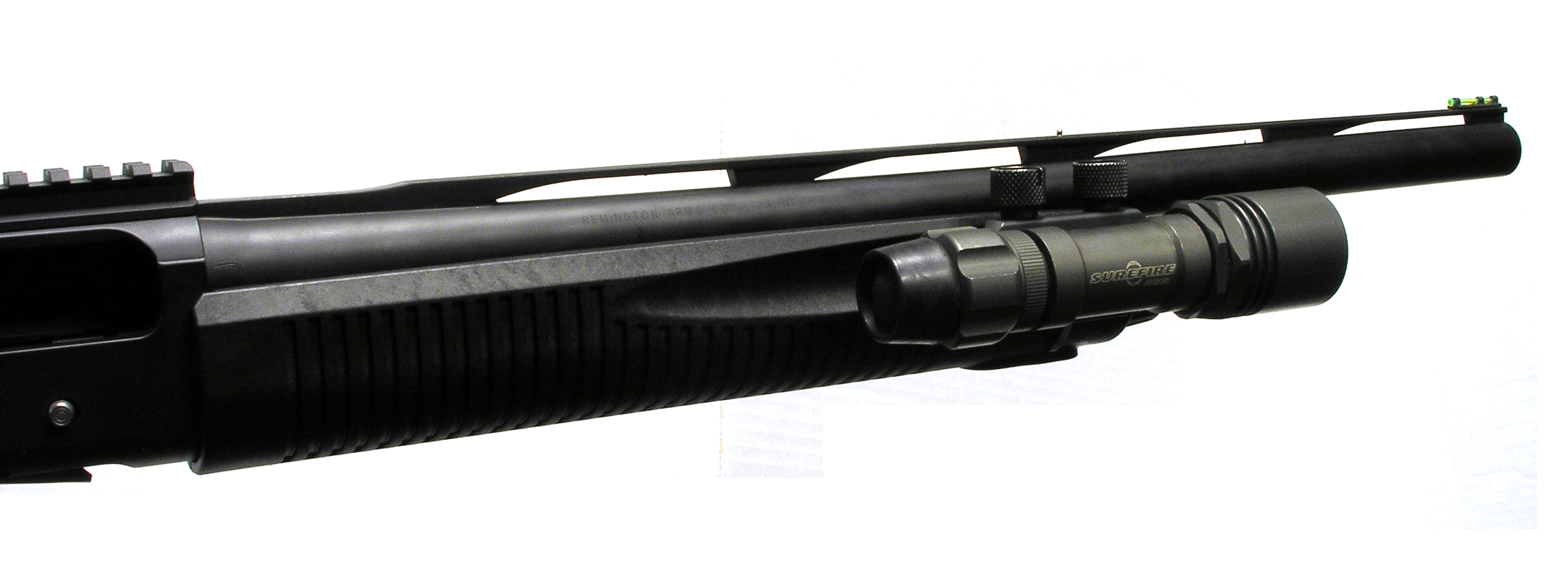 Remington 870 Right Side Forend Close Up shotgun shown in detail view