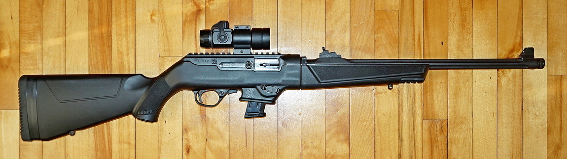 Ruger Pc Carbine Right Side View with Red Dot Optic rifle shown in detail view