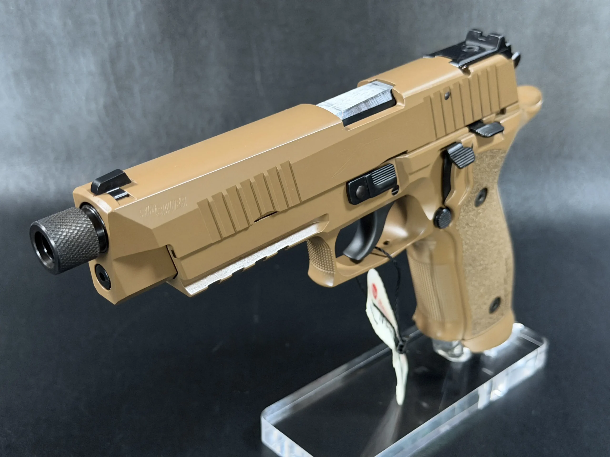 Sig Sauer P226 X Five Tactical Fde Mastershop pistol shown in close-up detail