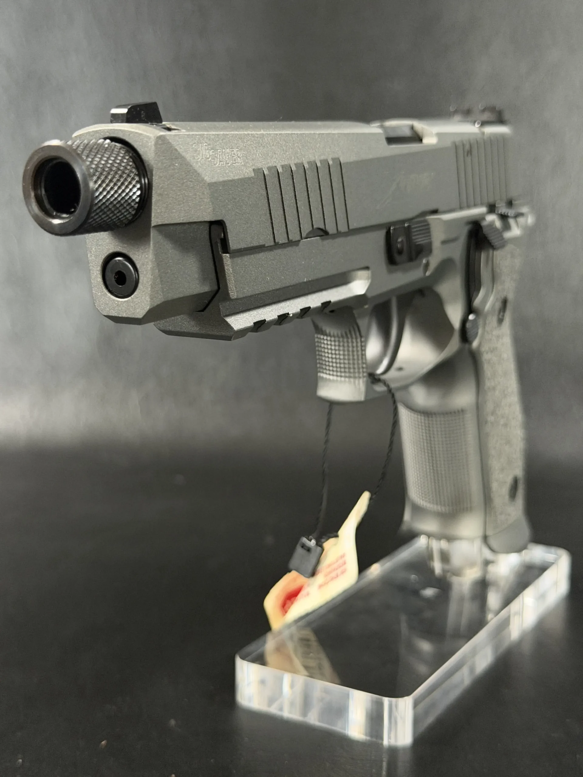 Sig Sauer P226 X Five Tactical Grey Mastershop pistol shown in close-up detail