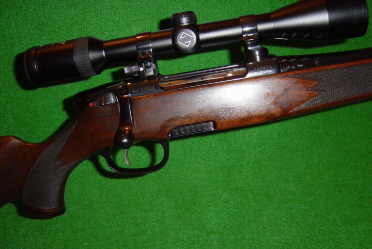 Steyr Mannlicher Stutzen Right Side View with Scope firearm shown in detail view