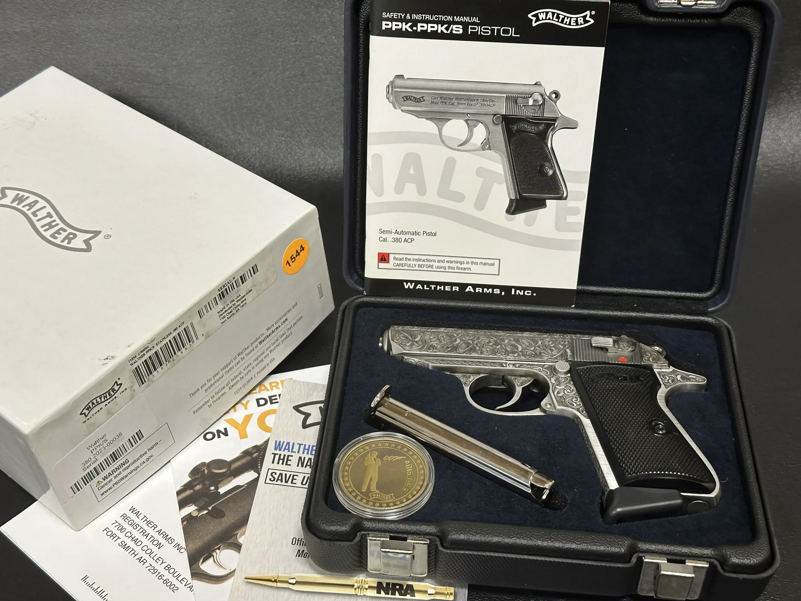 Walther Ppk S James Bond Commemorative 380 Acp Full View 2 pistol shown in detail view