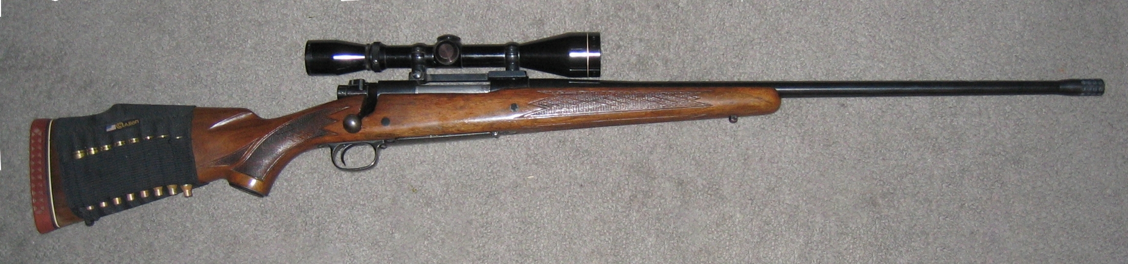 Winchester Model 70 Right Side View with Scope rifle shown in detail view
