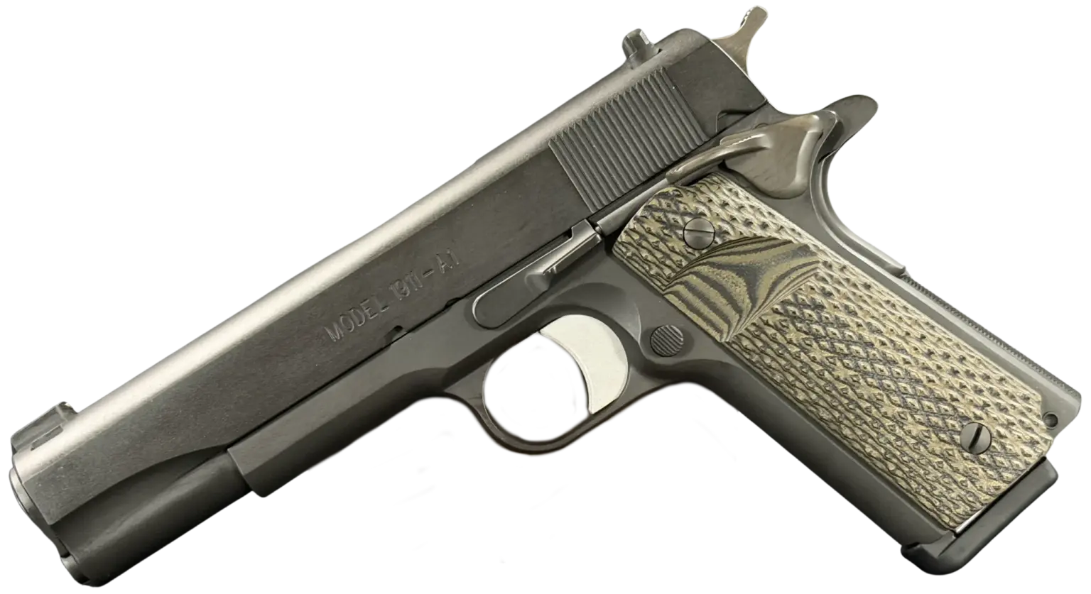 Hilton Yam Custom Delta 1911 pistol shown in full view