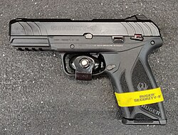 Ruger Security 9 Right Side View Full Gun with Accessories firearm shown in detail view